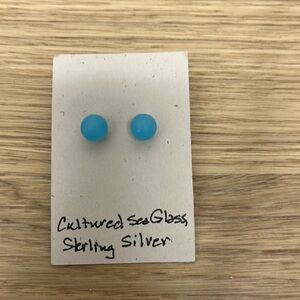 Cultured Sea Glass Sterling Silver Earrings